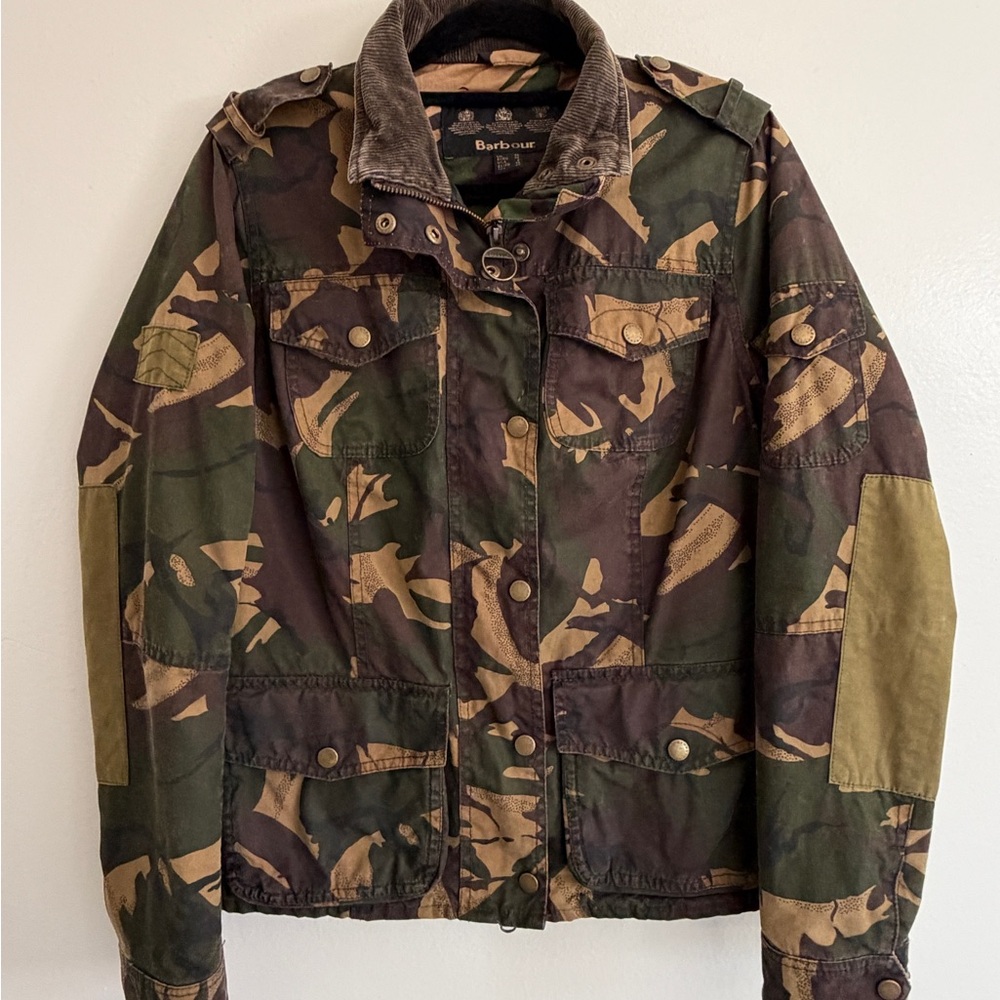 Barbour Valiant Camo Printed Waxed Cotton Jacket